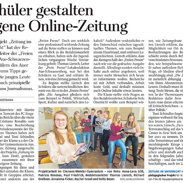 Schüler gestalten eigene Online-Zeitung - 23.12.2016