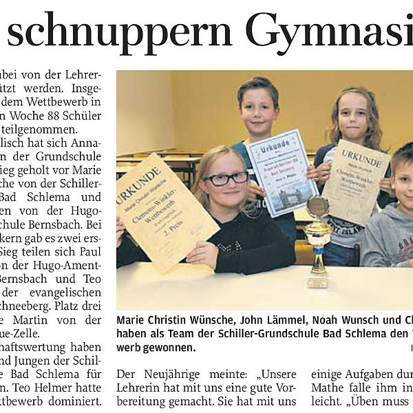 Grundschüler schnuppern Gymnasiumsluft - 28.11.2017