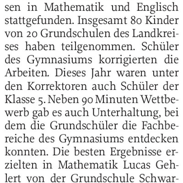 80 Schüler nehmen an Wettbewerb teil - 30.11.2019