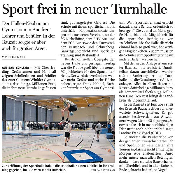 Sport frei in neuer Turnhalle - 09.03.2019