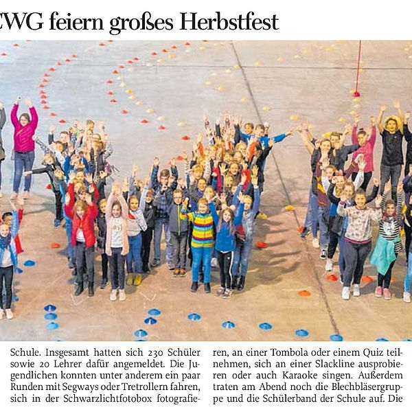 Gymnasiasten des CWG feiern großes Herbstfest - 04.10.2019