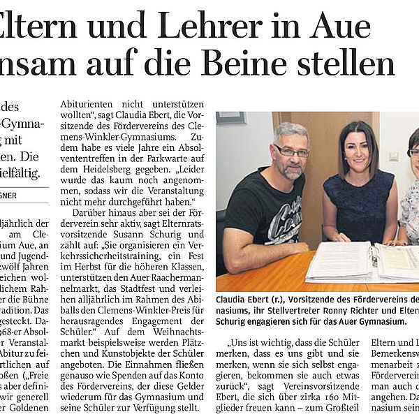 Was Eltern und Lehrer in Aue gemeinsam auf die Beine stellen - 11.07.2018