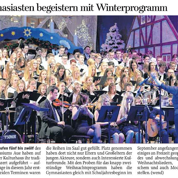 Auer Gymnasiasten begeistern mit  Winterprogramm - 15.12.2015